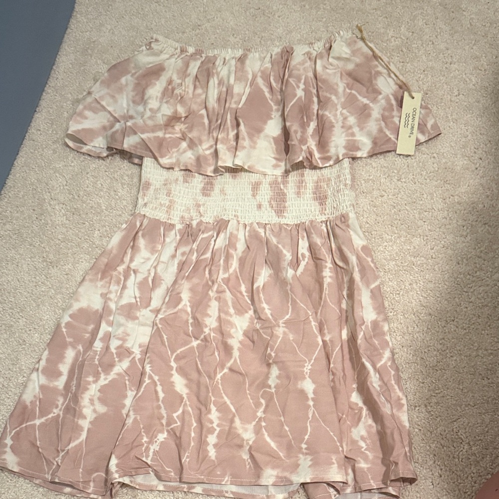 Ocean Drive Strapless Pink Tie-Dye Dress